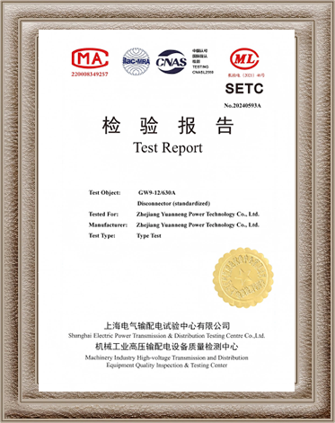 Disconnector Test Report